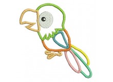 Stickdatei - Dschungeltiere Appli Papagei